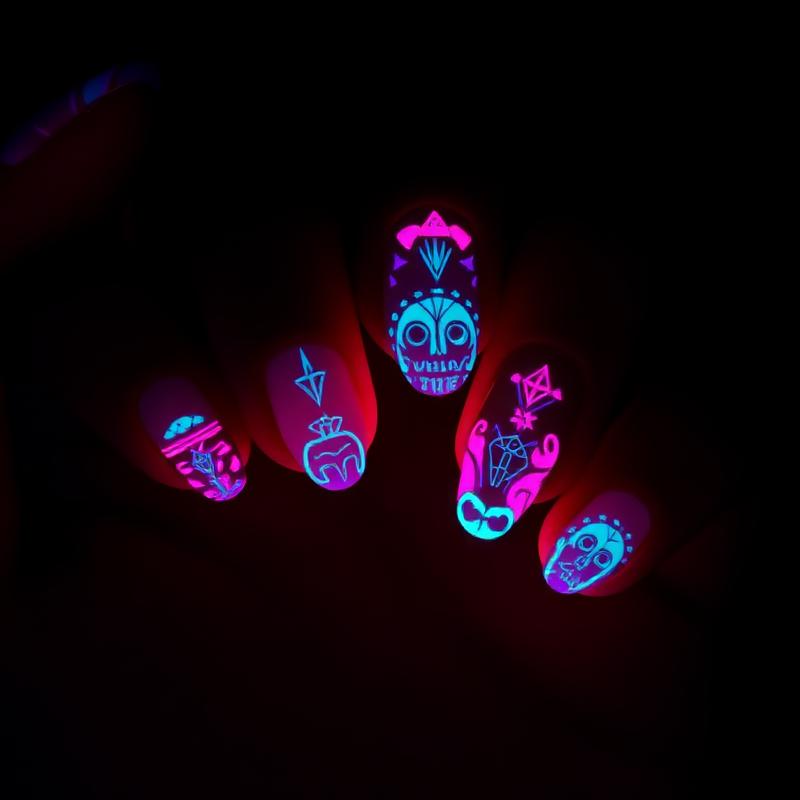 Glow-in-the-dark nail art at Zin Nails